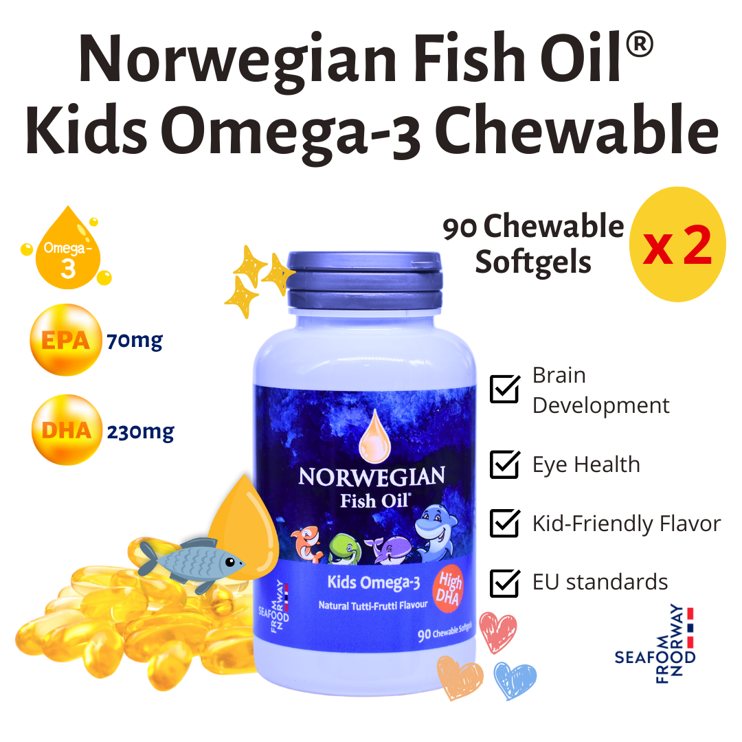 Norwegian Fish Oil Kids Omega-3 Chewable (90 Softgels)