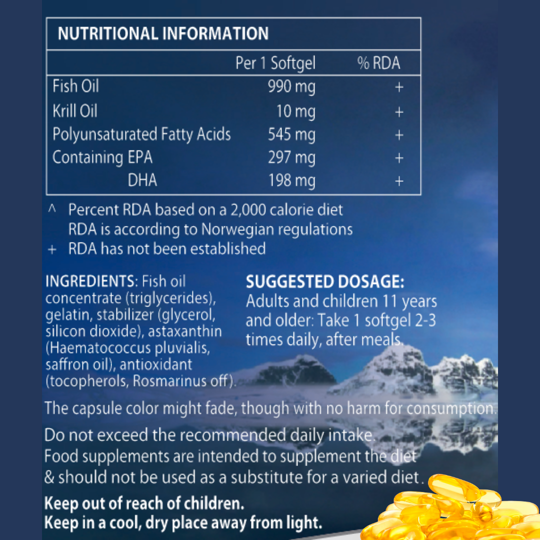 Norwegian Fish Oil Omega-3 with Krill Oil (30 Softgels)