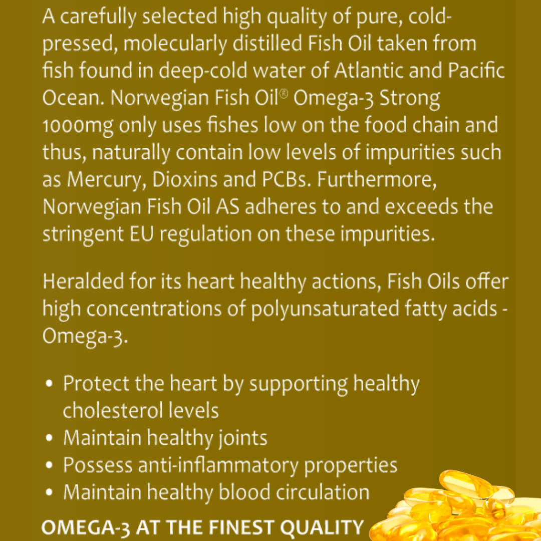 Norwegian Fish Oil Omega-3 Strong (180 Softgels)