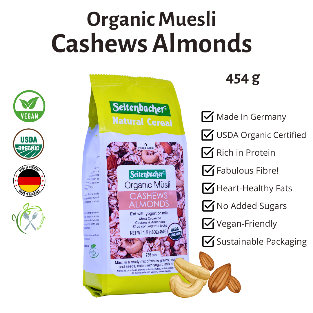 Seitenbacher Organic Muesli Cashews Almonds (454g)